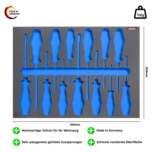 Schaumeinlage für Wera Schraubendreher, Schraubmeißel Big Pack 900 Kraftform 13 teilig - APTEX