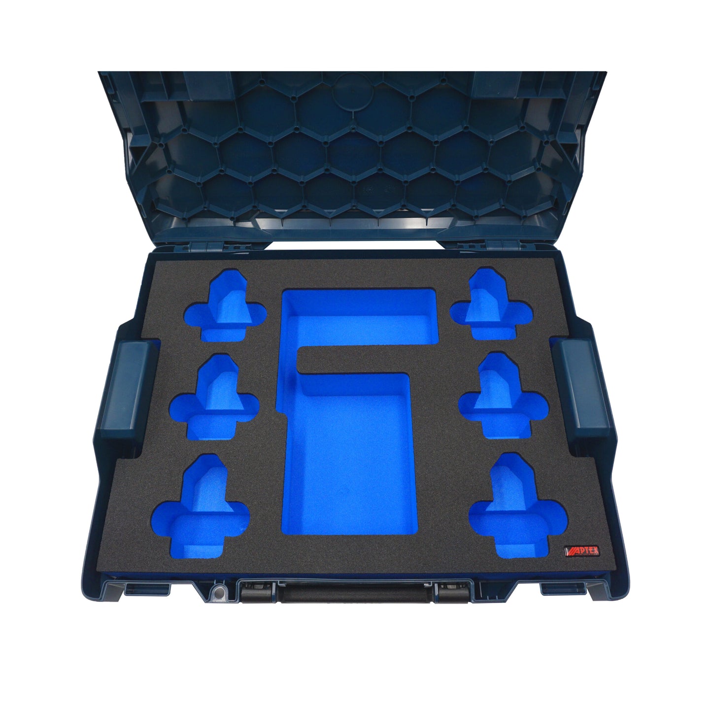 Schaumeinlage für Bosch Ladegerät GAL 12V-40 und 6x Akkus 12V GBA für neue Bosch L-Boxx 102 und 136.