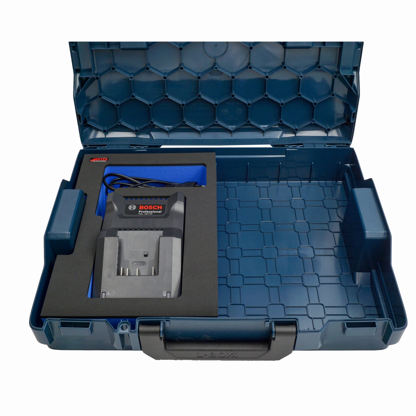 Schaumeinlage für Bosch Ladegerät GAL 18V-40 für halbe neue Bosch L-Boxx 102 und 136.