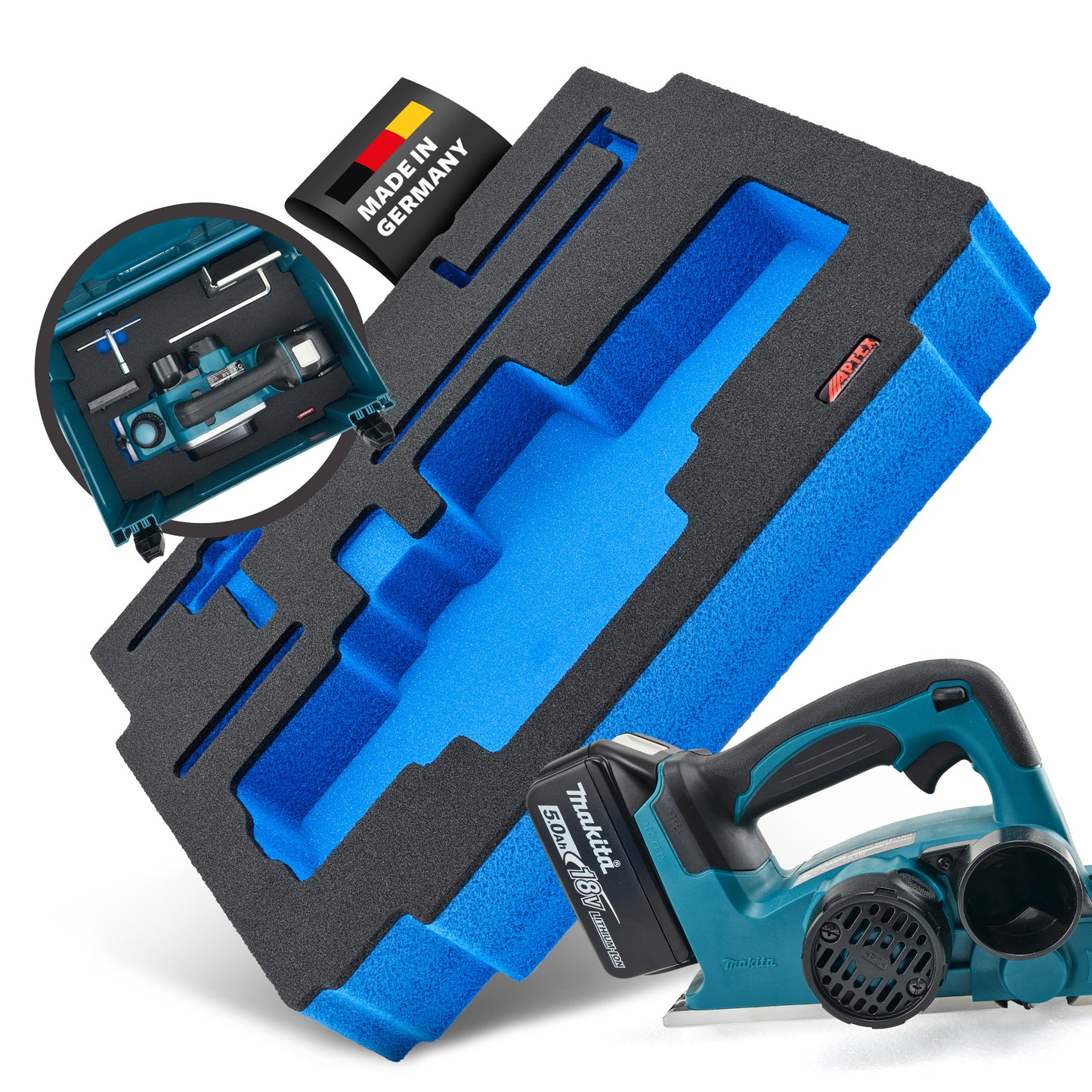 Schaumeinlage für Makita Akku-Hobel DKP 180 für MakPac Gr. 3.