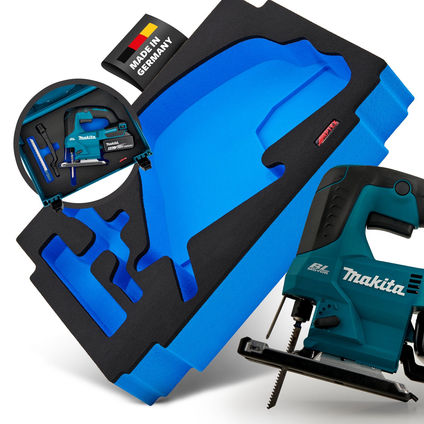 Schaumeinlage für Makita Akku- Pendelhubstichsäge DJV 184 für MakPac Gr. 2-3.