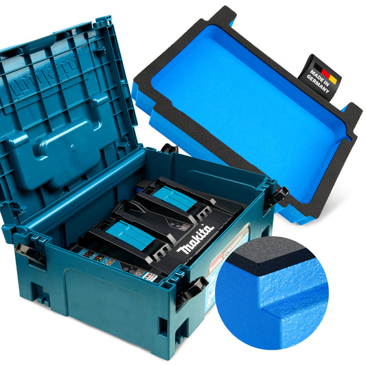 Schaumeinlage für Makita Akku-Doppelladegerät DC18RD für MakPac Gr. 2-3.
