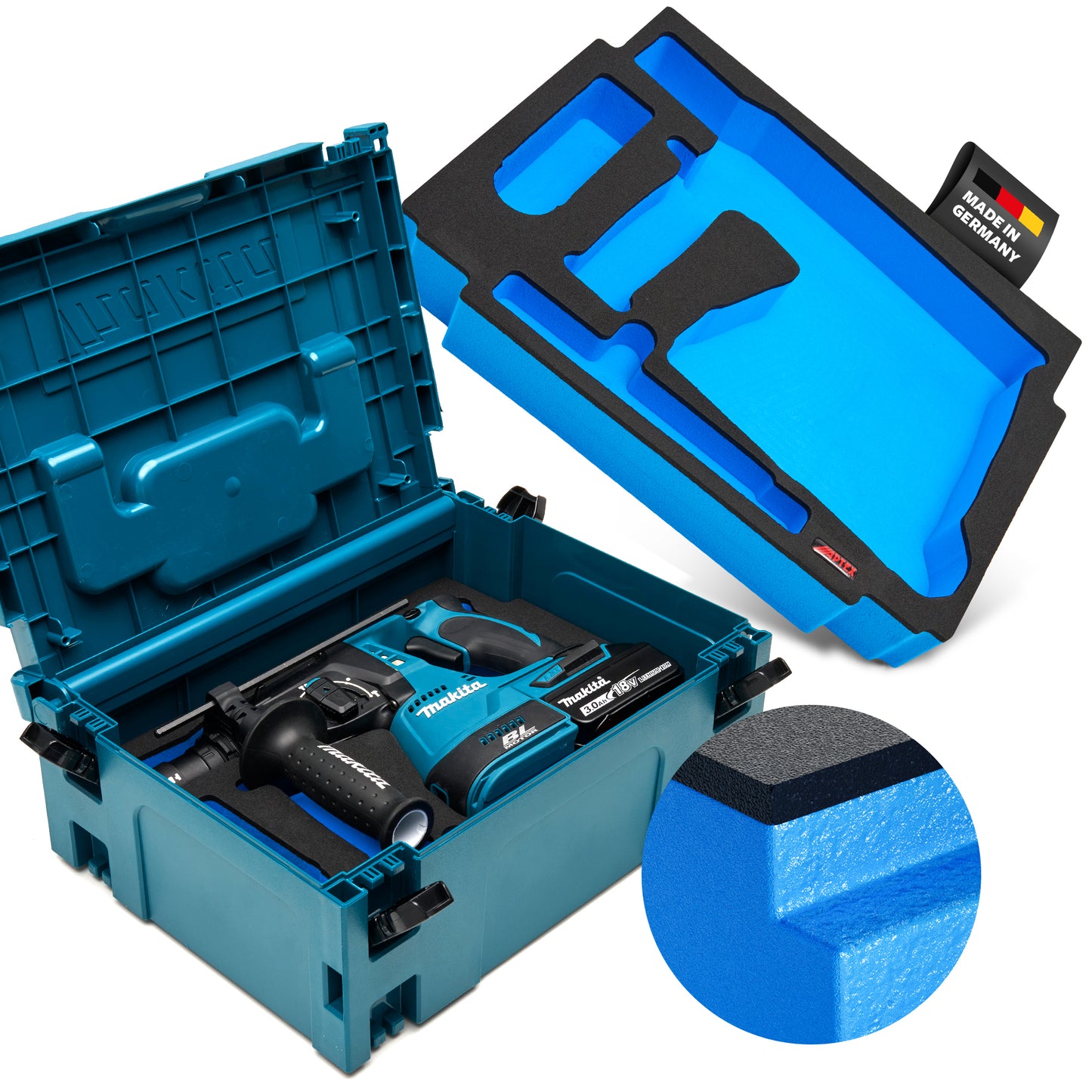 Schaumeinlage für den Makita Akku-Bohrhammer DHR 243 für MakPac Gr. 2-3 - APTEX