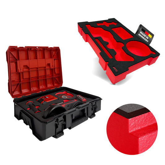 APTEX Einhell Winkelschleifer TP-AG 18/125 CE Q Li Einlage für E-Case S-F – Flex Schaumeinlage – Made in Germany