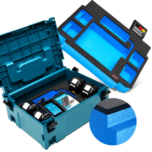 Schaumeinlage für Makita Akku-Ladegerät DC18RC + 4 Akkus für MakPac Gr. 2-3 - APTEX