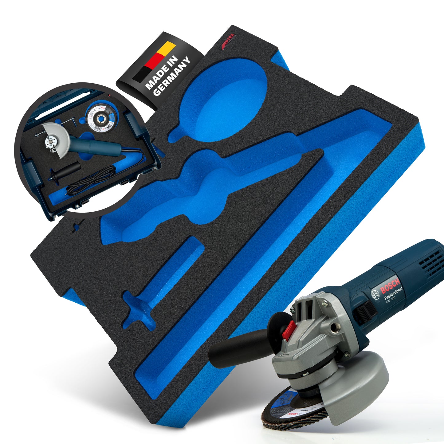 Schaumeinlage Bosch Professional Winkelschleifer GWS 880 für neue Bosch L-Boxx 136.