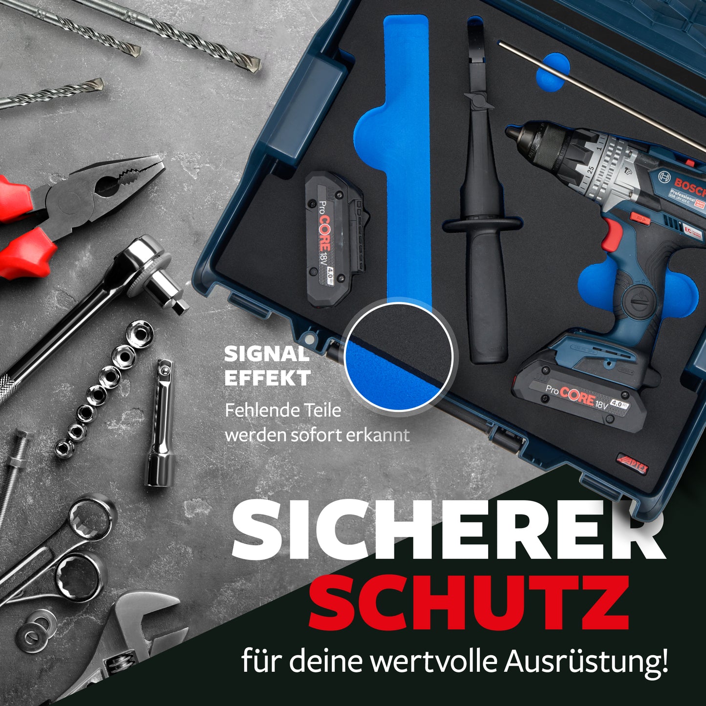 Schaumeinlage Bosch Professional Akku-Schlagbohrschrauber GSB 18V-110C für neue Bosch L-Boxx 136.