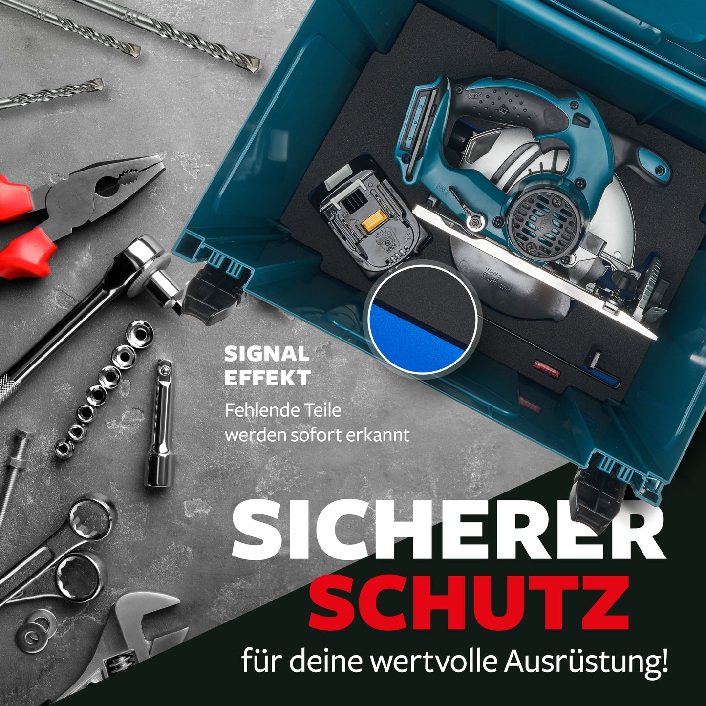 Schaumeinlage für Makita Akku-Handkreissäge DSS 611 für MakPac Gr. 4.