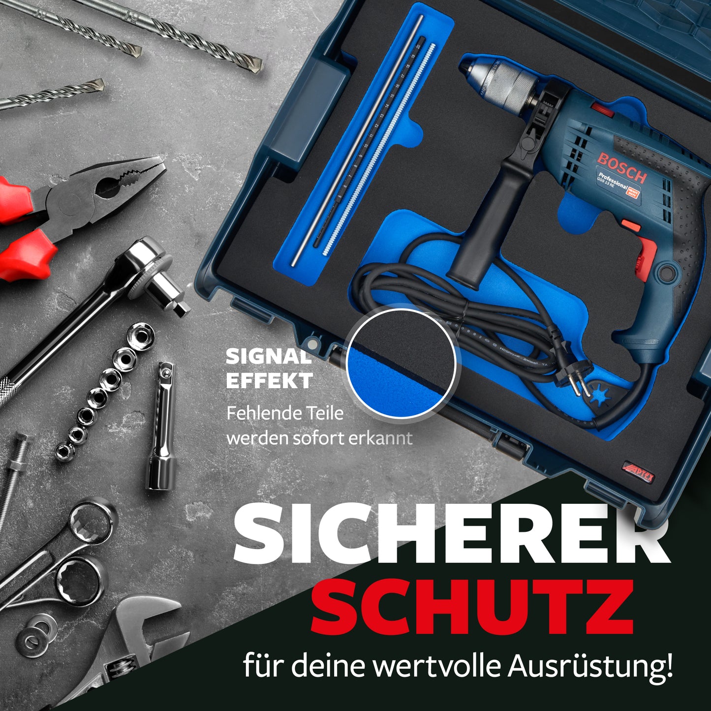 Schaumeinlage Bosch Professional Schlagbohrmaschine GSB 13 RE für neue Bosch L-Boxx 136.