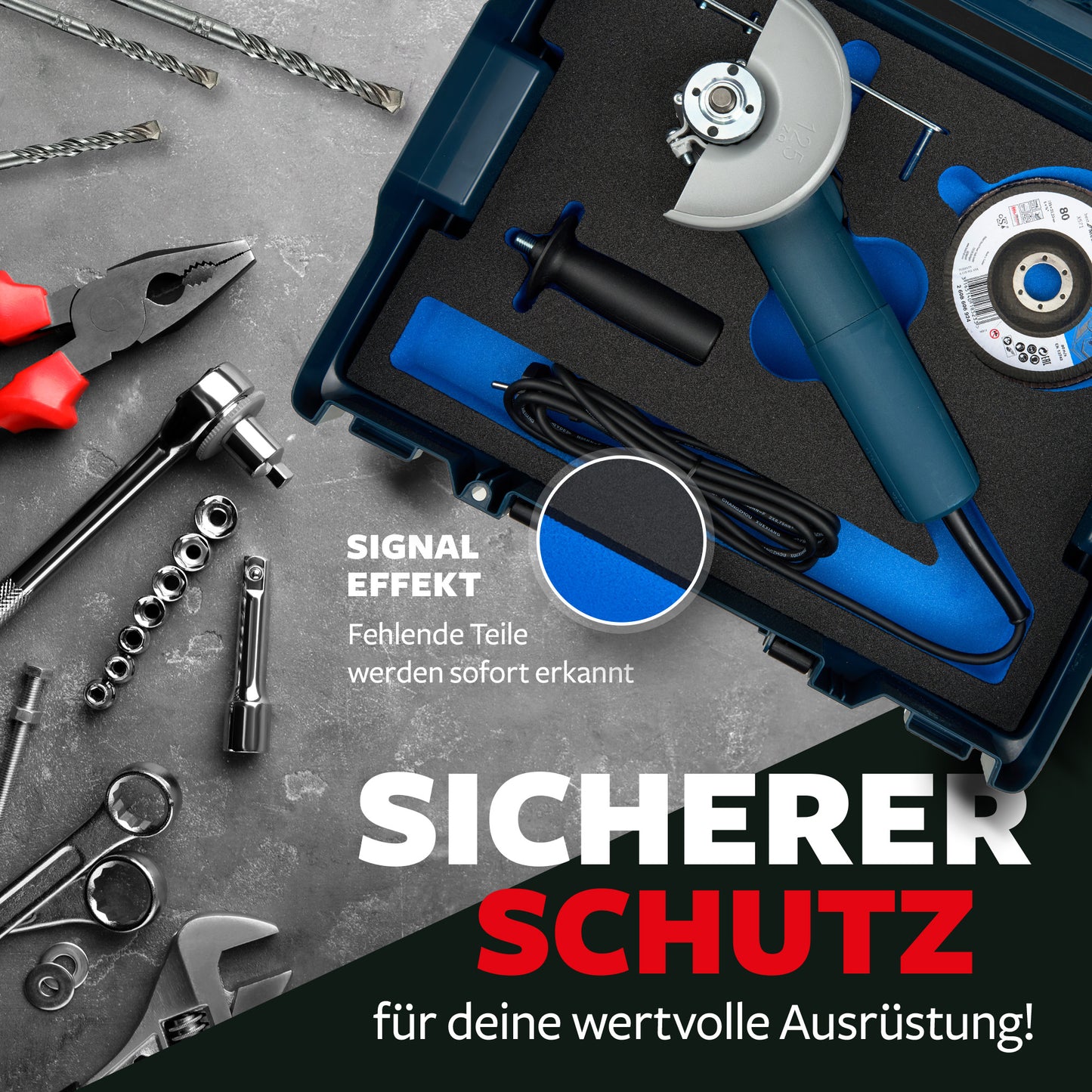 Schaumeinlage Bosch Professional Winkelschleifer GWS 880 für neue Bosch L-Boxx 136.