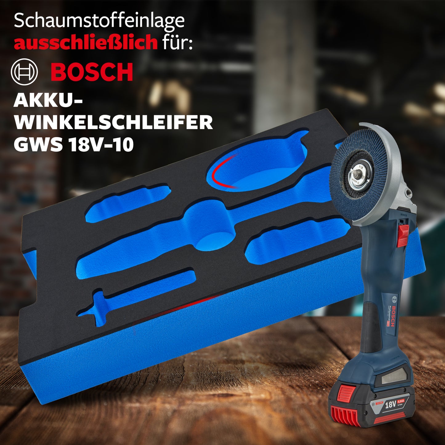 Schaumeinlage Bosch Professional Akku-Winkelschleifer GWS 18V-10 für neue Bosch L-Boxx 136.