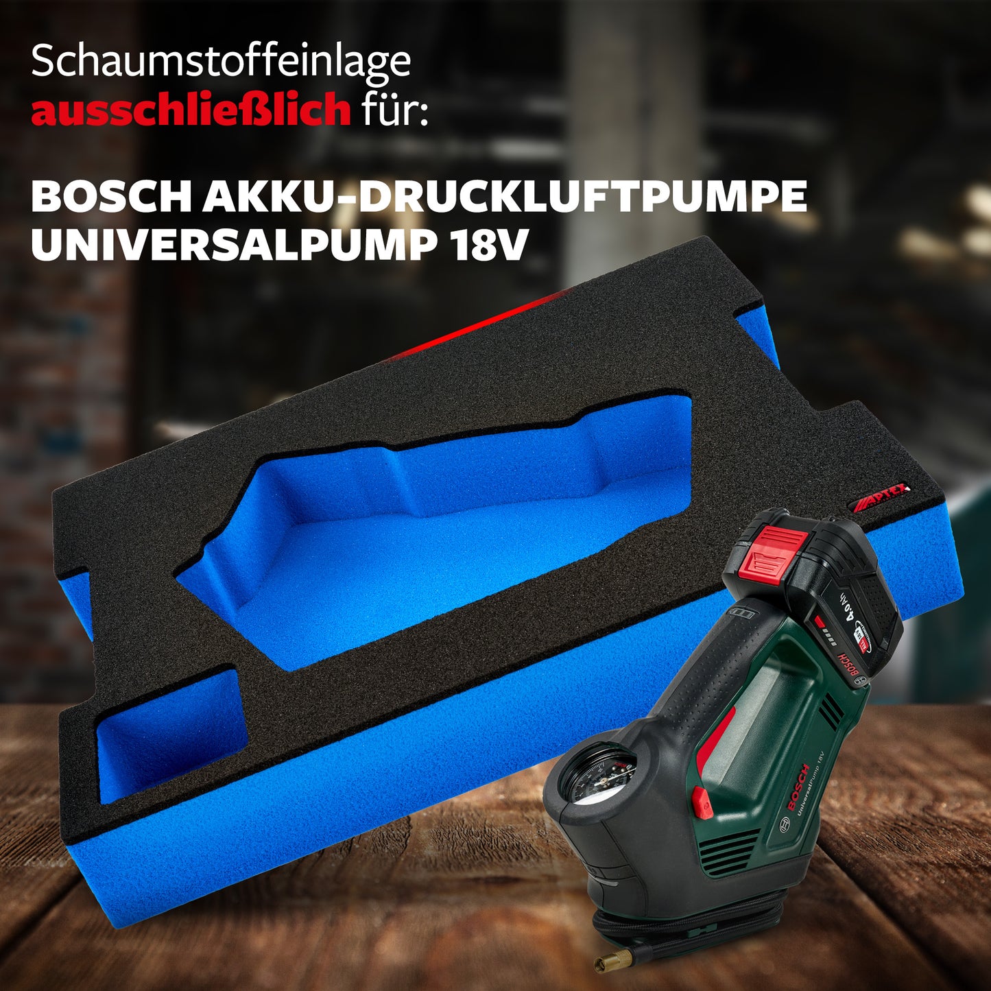 Schaumeinlage für Bosch Akku-Druckluftpumpe UniversalPump 18V für neue Bosch L-Boxx 136.