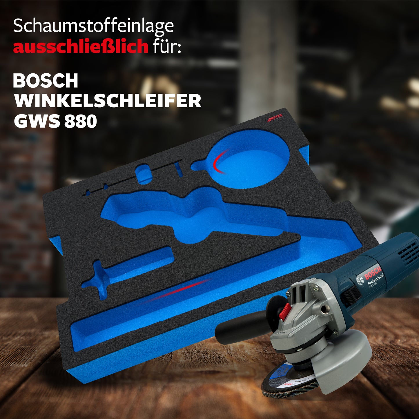 Schaumeinlage Bosch Professional Winkelschleifer GWS 880 für neue Bosch L-Boxx 136.