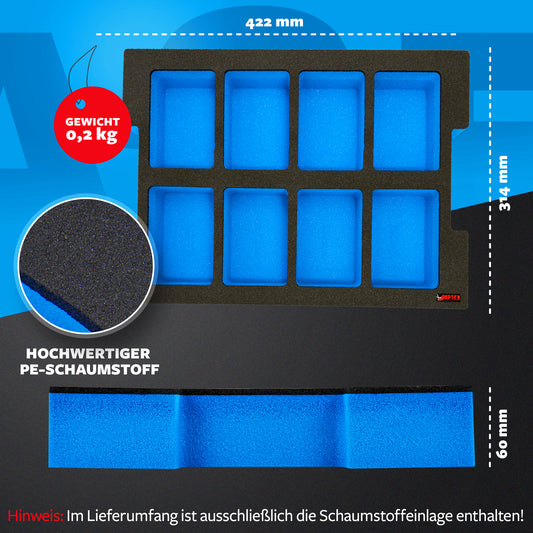 APTEX Bosch Expert Akkus 18V Einlage für L-Boxx – Akku Schaumeinlage – Made in Germany