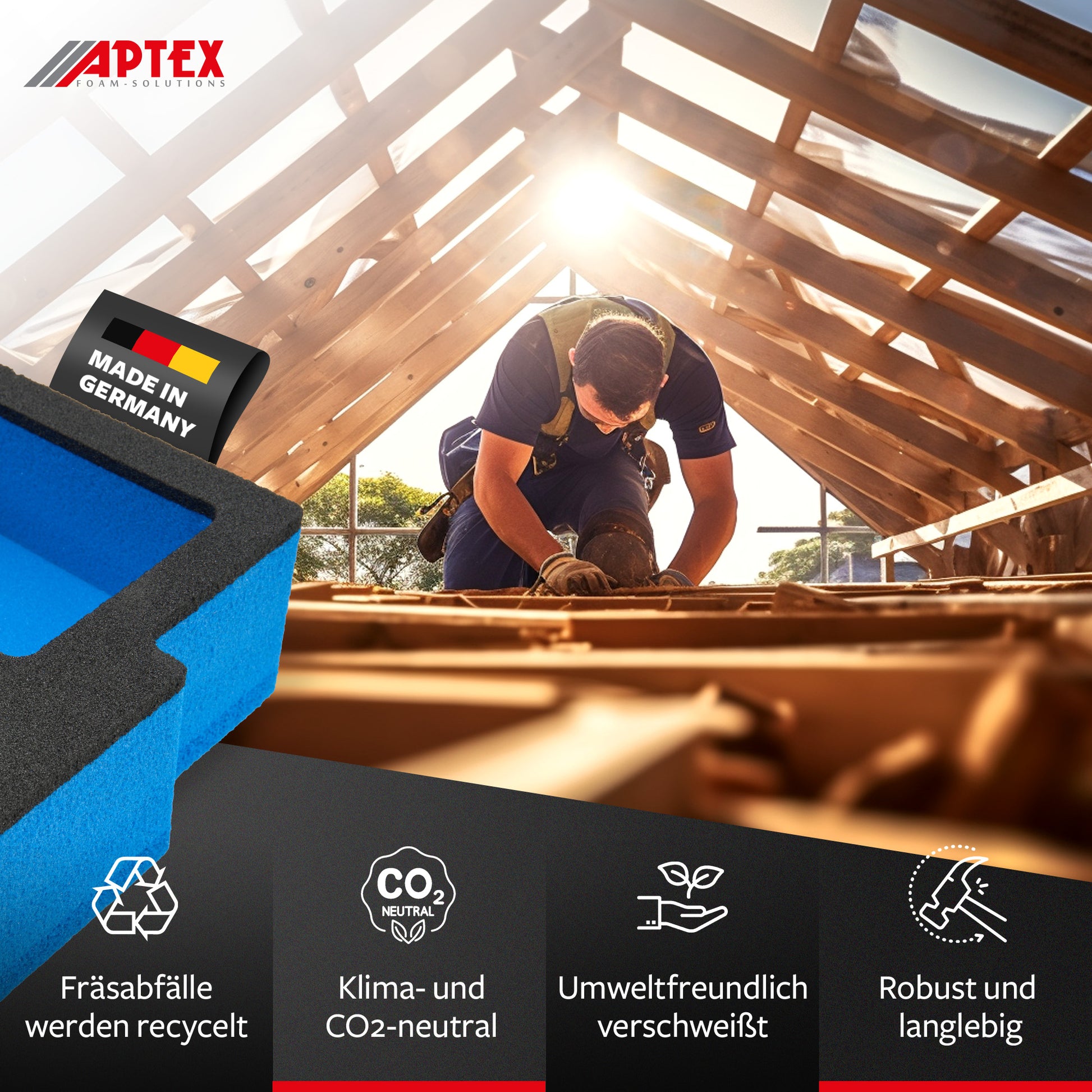 Schaumeinlage für Makita Akku- Schlagschrauber DTW 701 für MakPac Gr. 2-3.