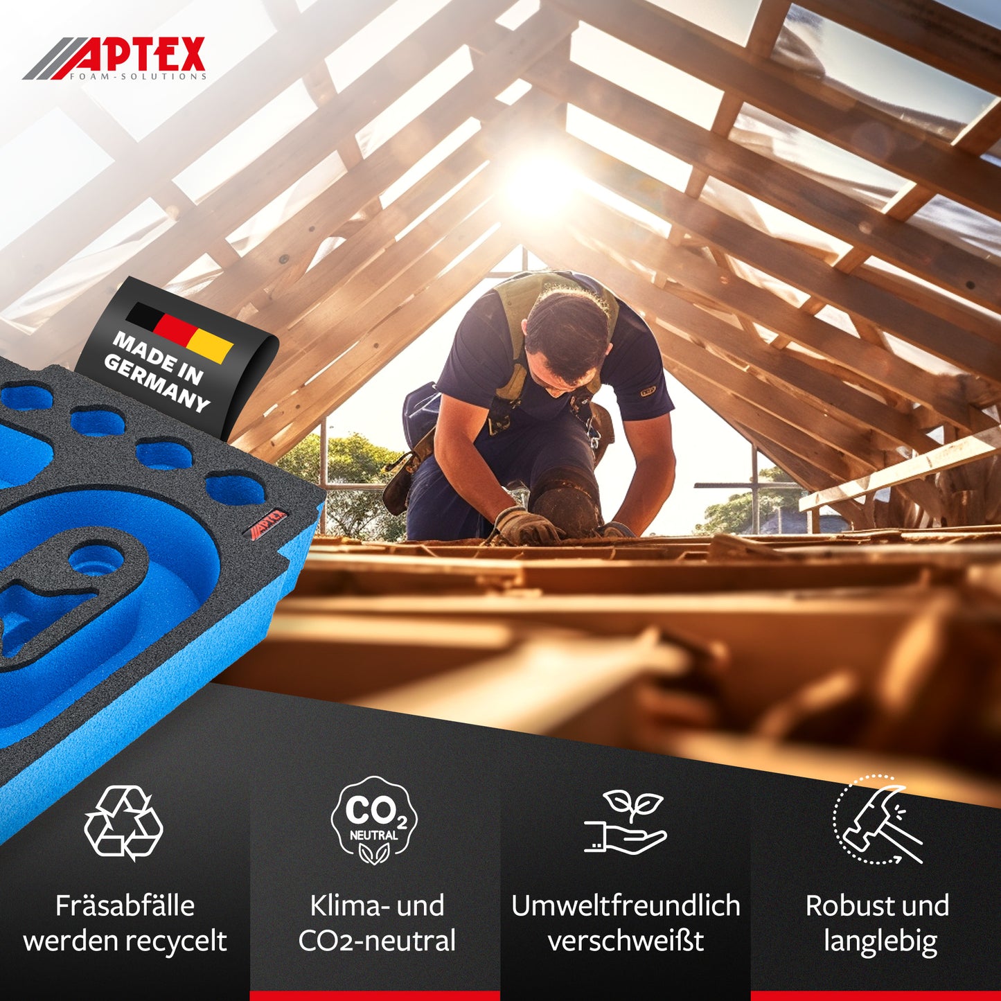 Schaumeinlage für Makita Akku- Gebläse DAS 180 für MakPac Gr. 2-3.