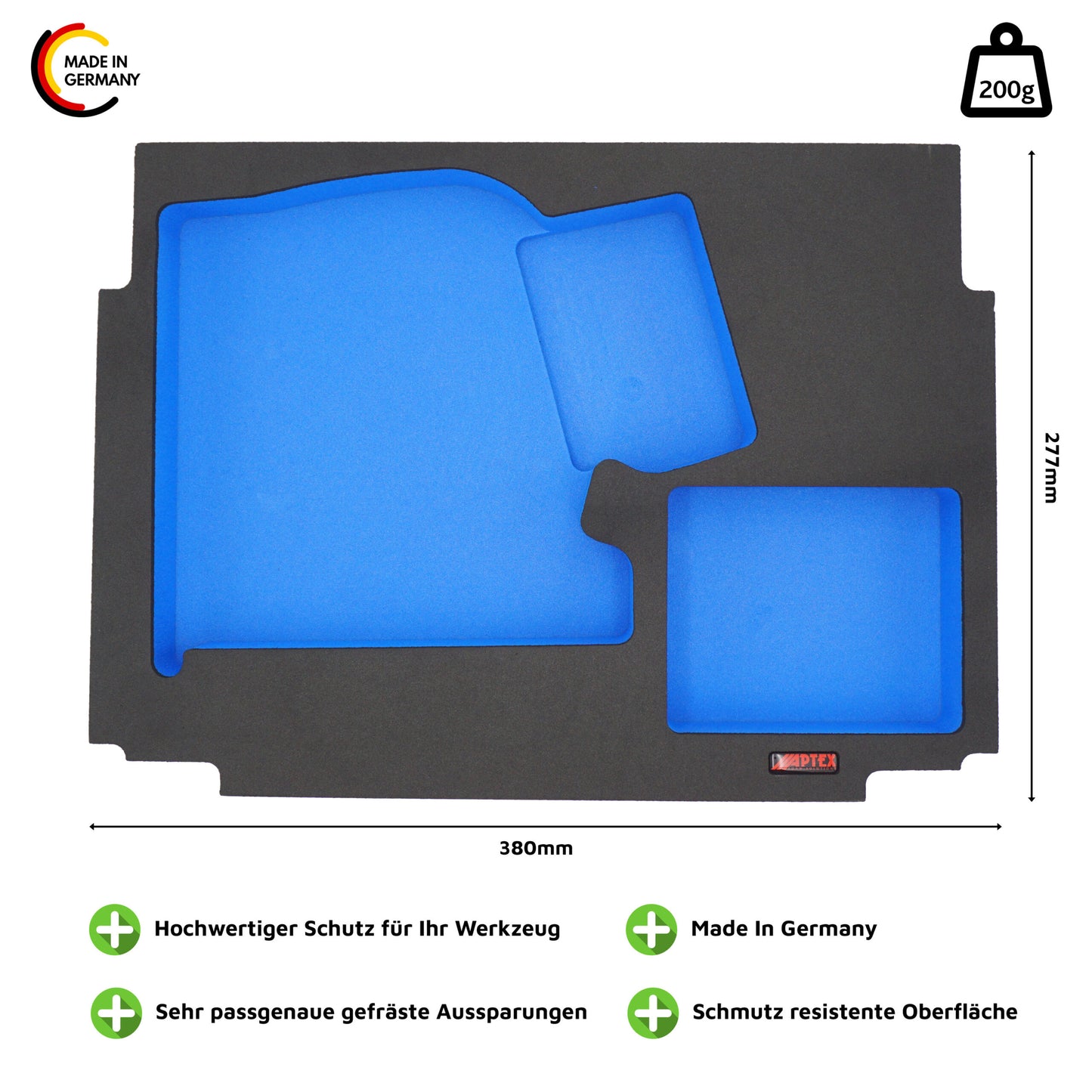 Schaumeinlage für Makita Akku-Tacker DST 221 für MakPac Gr. 2-3 - APTEX