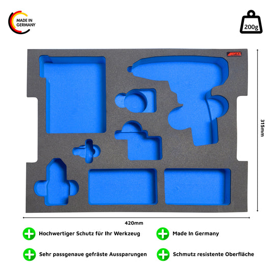 Schaumeinlage Bosch Professional Akku-Bohrschrauber GSR 12V-35 FC für neue Bosch L-Boxx 102 und 136.