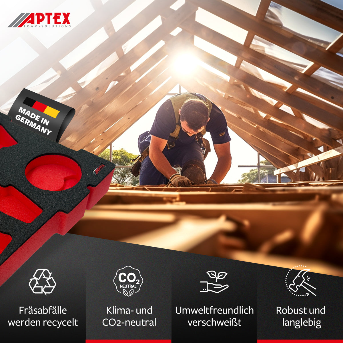 APTEX Einhell Akku-Multifunktionswerkzeug Varrito Einlage – Multitool Schaumeinlage – Made in Germany