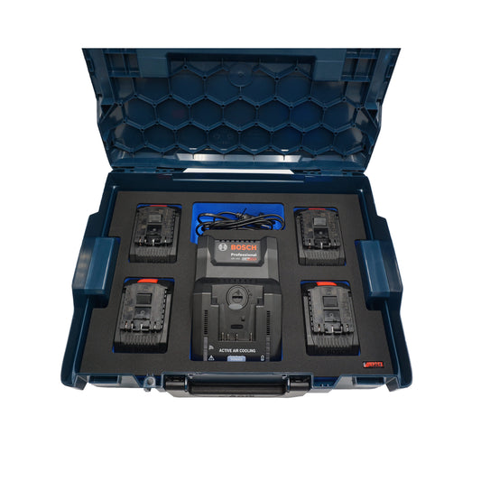 Schaumeinlage für Bosch Ladegerät GAL 18V-160C und 4x Akkus 18V ProCore 5.5Ah, 8.0Ah für neue Bosch L-Boxx 136.