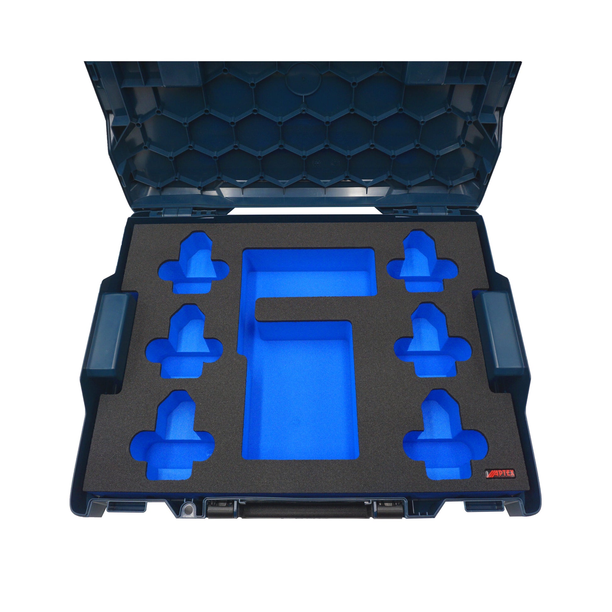 Schaumeinlage für Bosch Ladegerät GAL 12V-40 und 6x Akkus 12V GBA für neue Bosch L-Boxx 102 und 136.