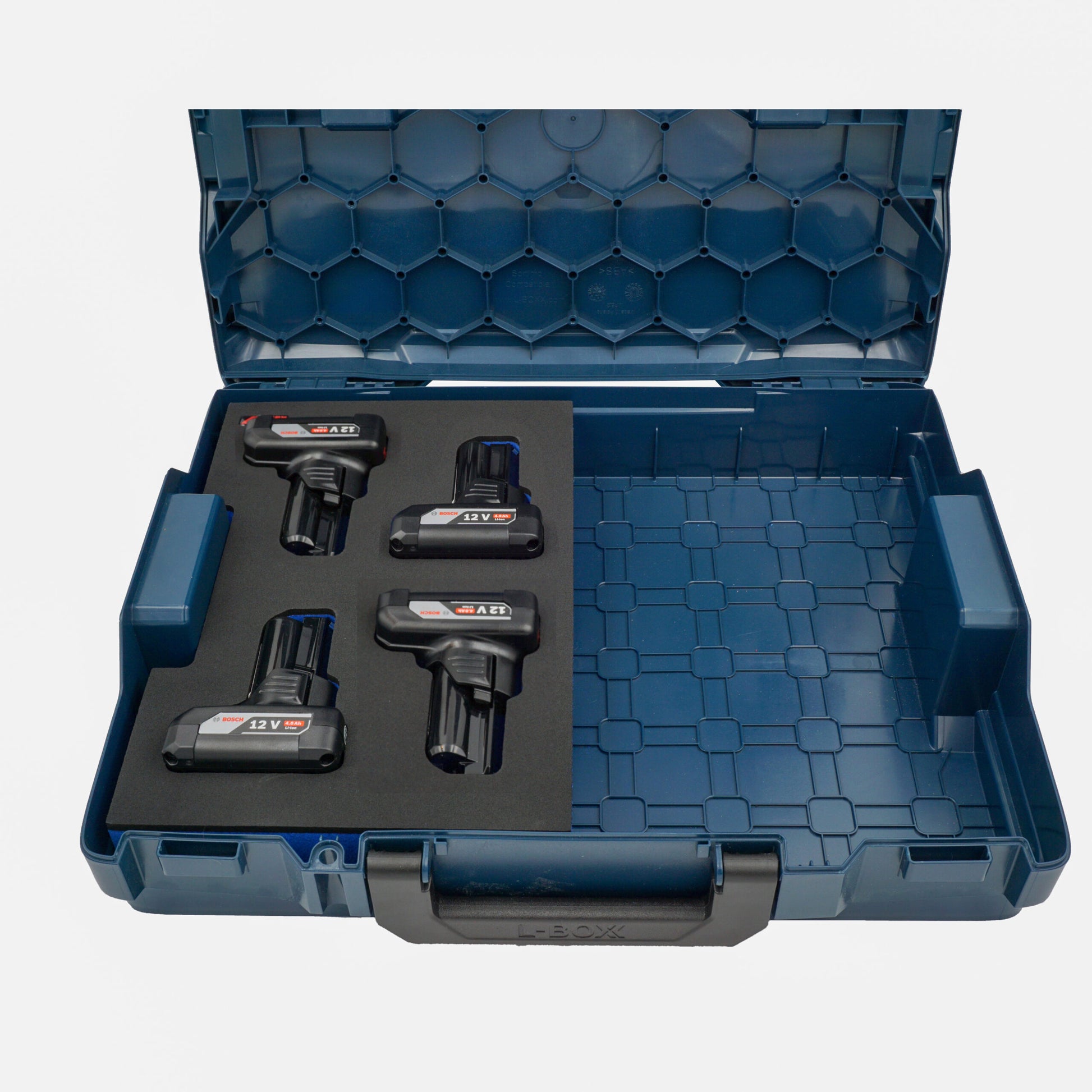 Schaumeinlage für 4x Bosch Akkus GBA 12V 4Ah-6Ah halbe neue Bosch L-Boxx 102 und 136.