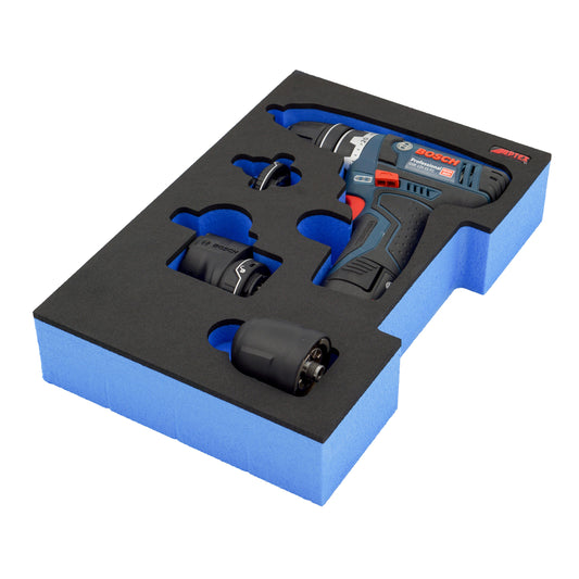 Schaumeinlage für Bosch Professional Akku-Bohrschrauber GSR 12V-35 FC halbe neue Bosch L-Boxx 102 und 136.