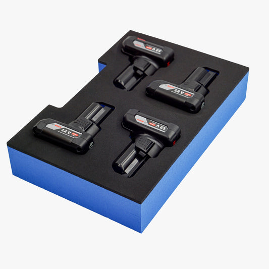 Schaumeinlage für 4x Bosch Akkus GBA 12V 4Ah-6Ah halbe neue Bosch L-Boxx 102 und 136.