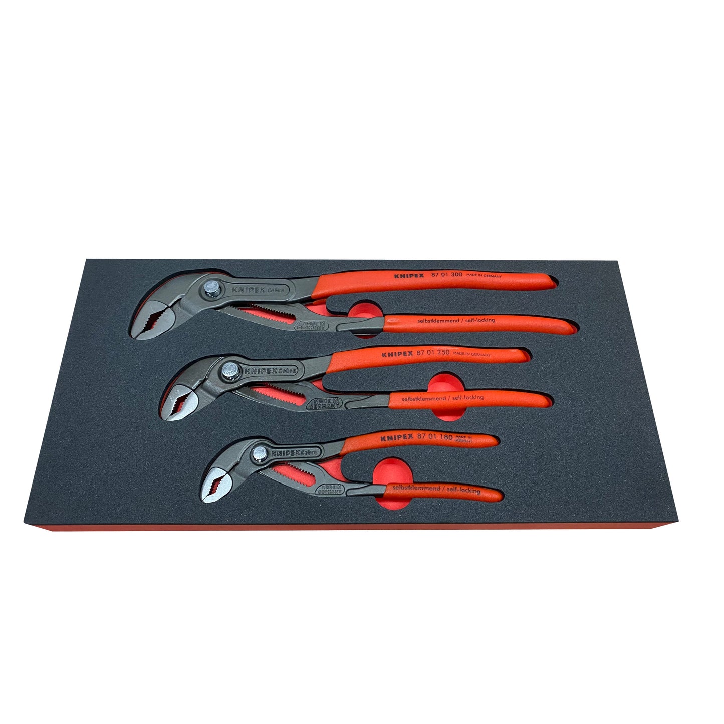 Schaumeinlage für Knipex Wasserpumpenzangen Set Cobra Paket 00 20 09 V02 3 tlg. - APTEX
