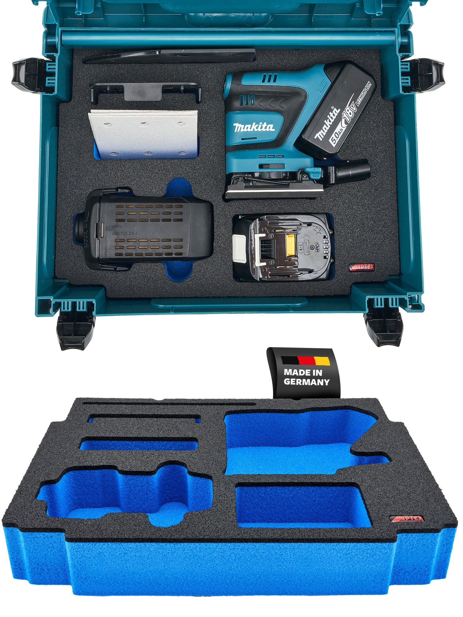 Schaumeinlage für Makita Akku-Schwingschleifer DBO 480-482 für MakPac Gr. 2-3.