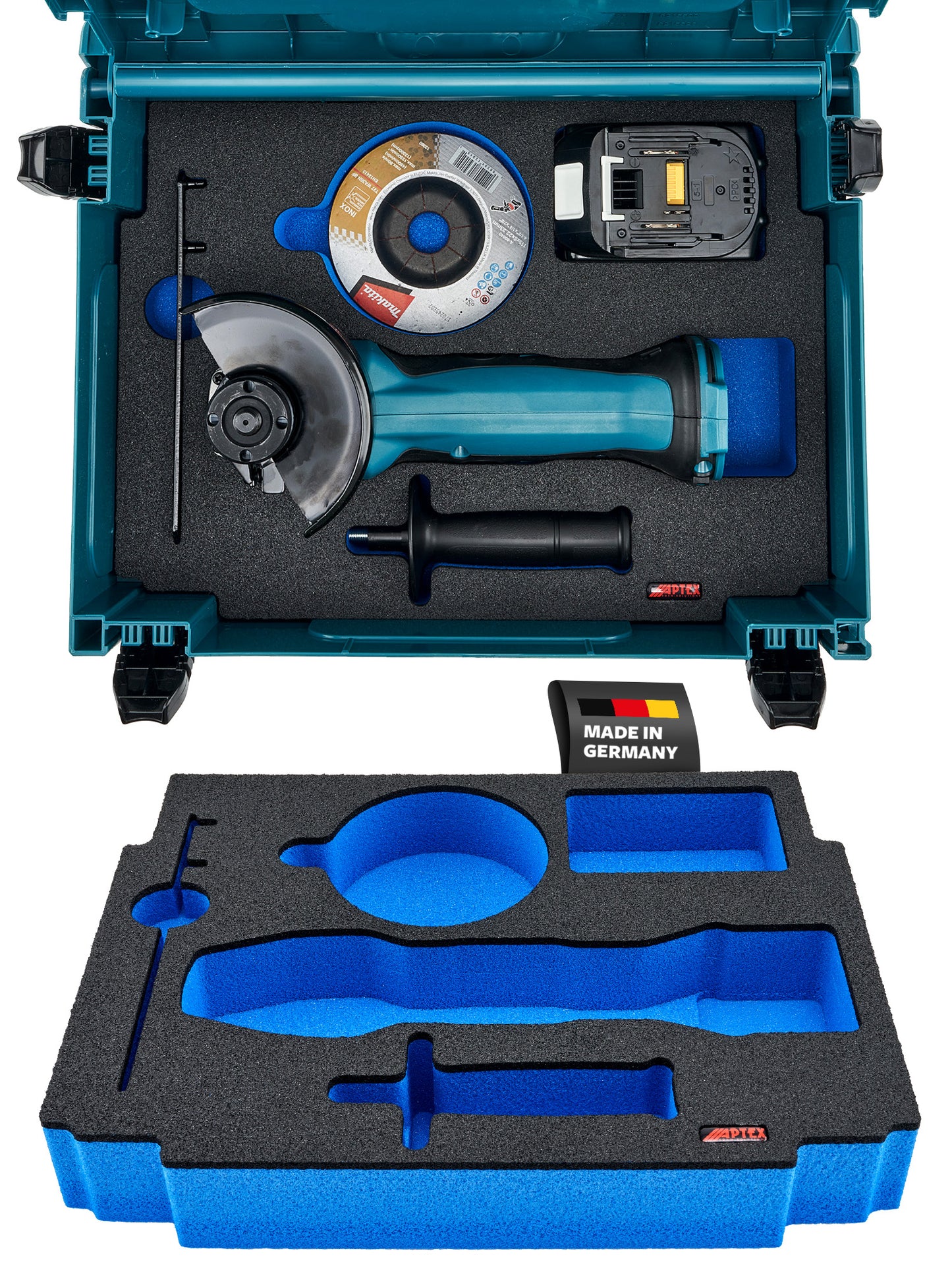 Schaumeinlage für Makita Akku-Winkelschleifer DGA 452 für MakPac Gr. 2-3.