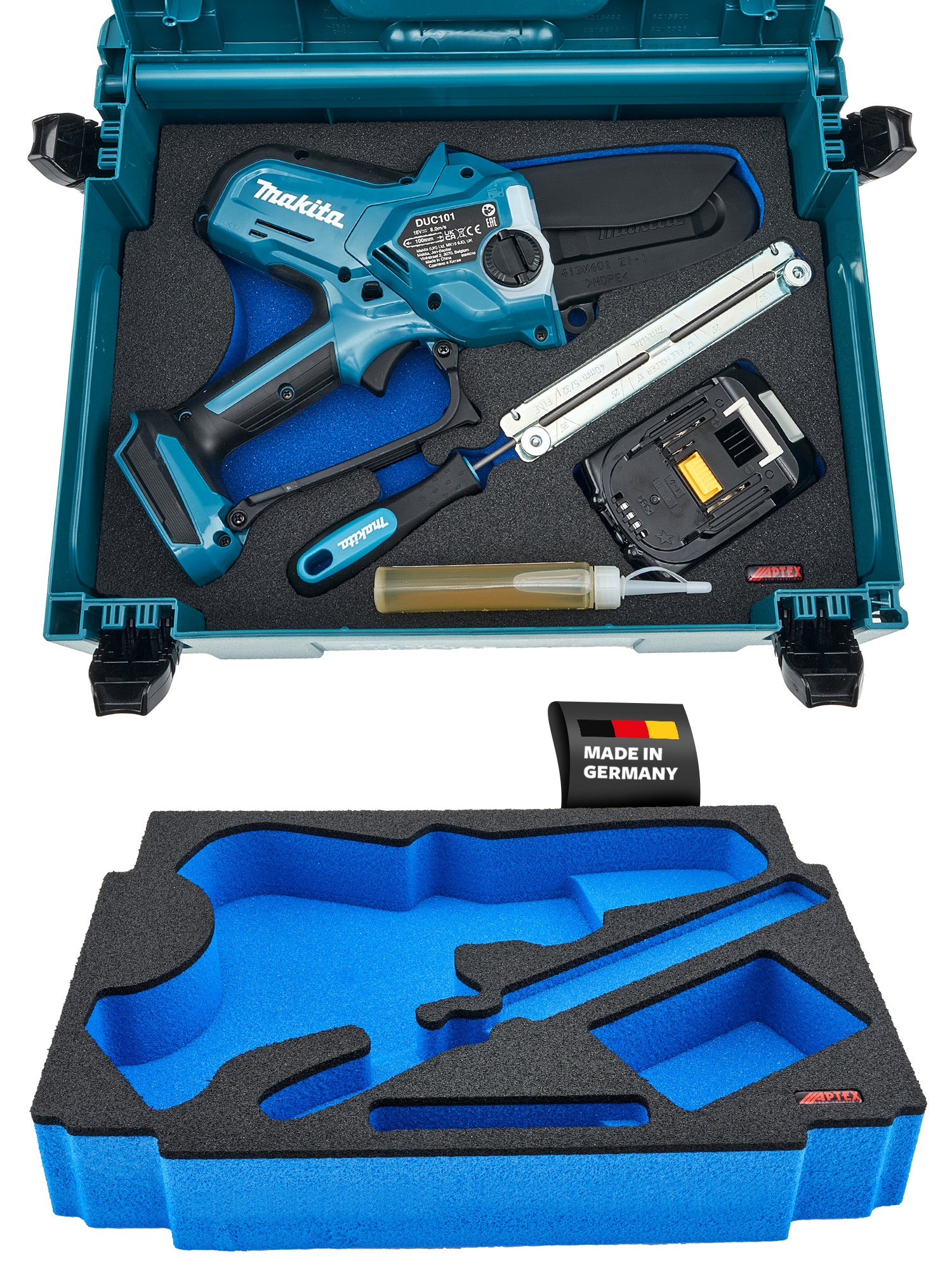Schaumeinlage für Makita Akku-Astsäge DUC 101 für MakPac Gr. 2-3.