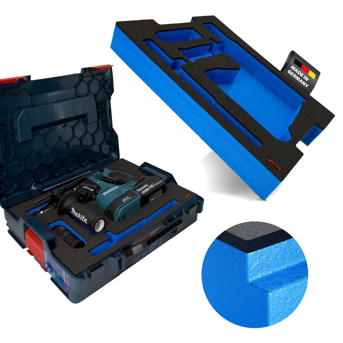 APTEX Makita DHR 243 Einlage für L-Boxx 136 – Akku-Bohrhammer Schaumeinlage – Made in Germany