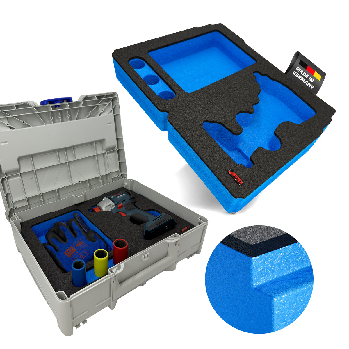 APTEX Bosch GDX 18V-285 Einlage für Systainer³ M – Schlagschrauber Schaumeinlage – Made in Germany