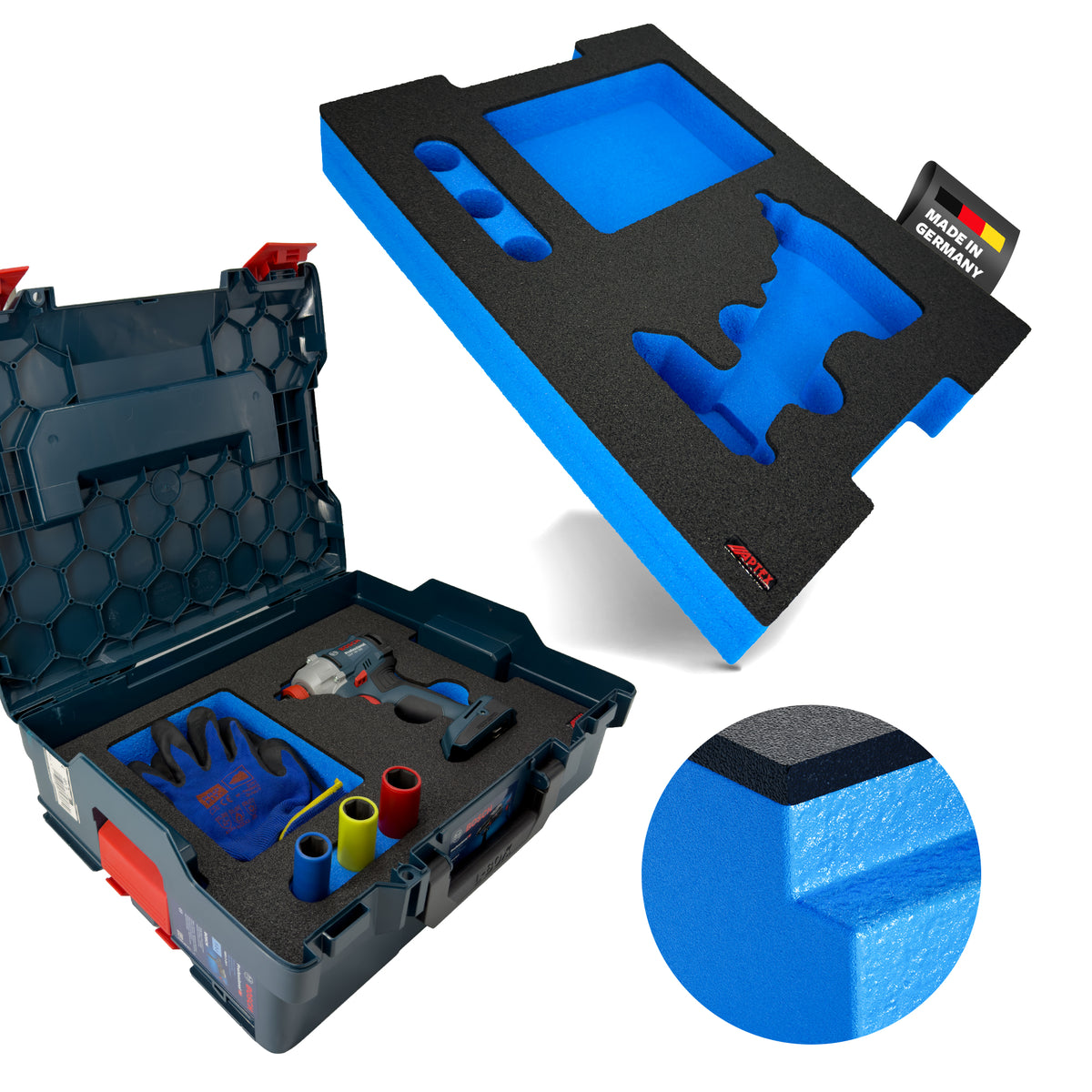 APTEX Bosch GDX 18V-285 Einlage für L-Boxx 136 – Schlagschrauber Schaumeinlage – Made in Germany