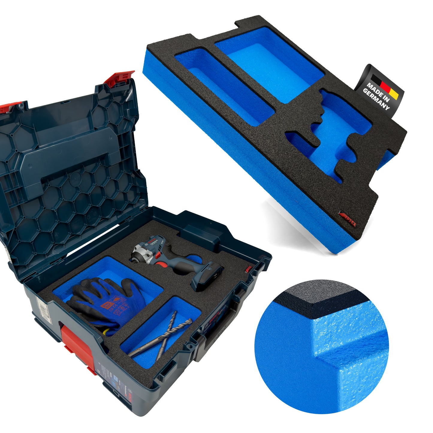 APTEX Bosch GDR 18V-215 Einlage für L-Boxx 136 – Schlagschrauber Schaumeinlage – Made in Germany