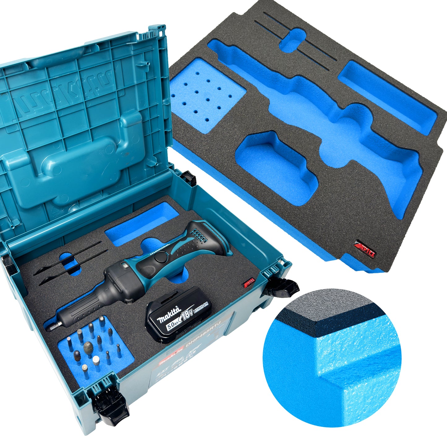 Schaumeinlage für den Makita Akku-Geradschleifer DGD800 für MakPac Gr. 2-3