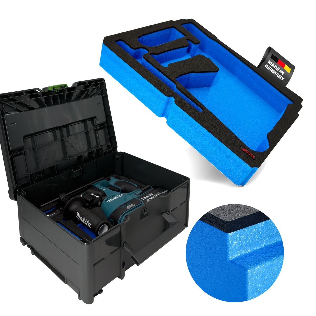 APTEX Makita DHR 243 Einlage für Systainer³ M – Akku-Bohrhammer Schaumeinlage – Made in Germany