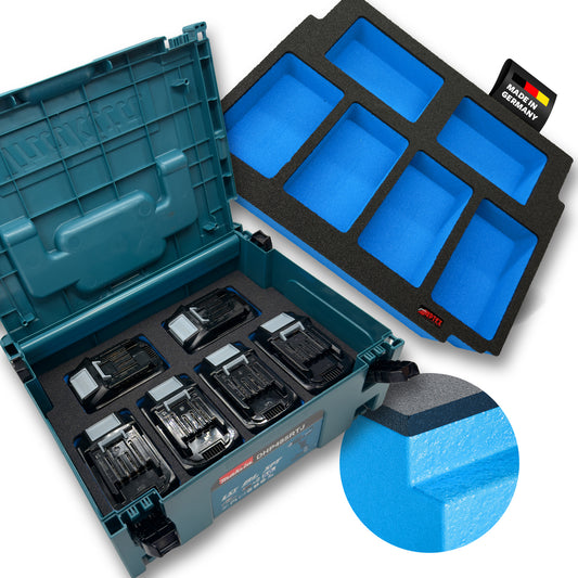 Schaumeinlage für 6x Makita Akkus 40V XGT 4.0Ah für MakPac Gr. 2-3
