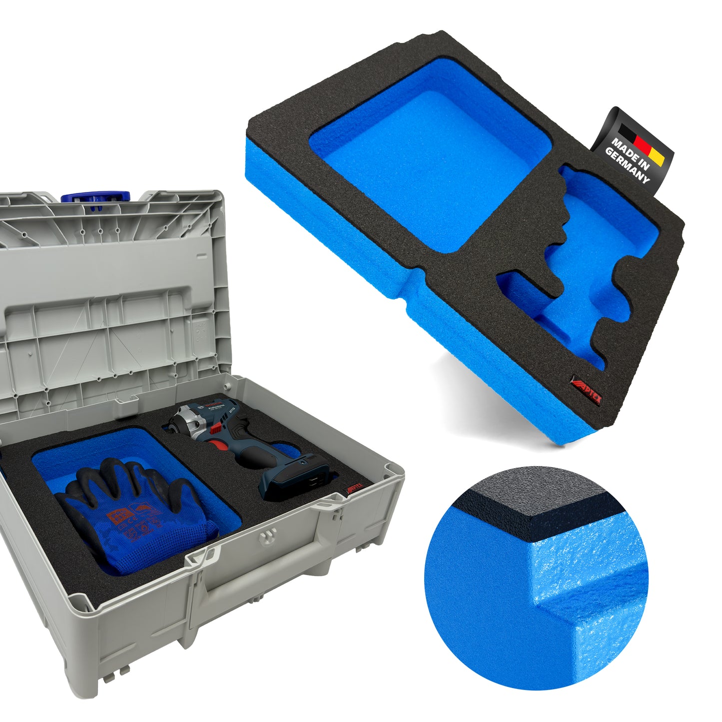 APTEX Bosch GDR 18V-215 Einlage für Tanos Systainer³ M – Schlagschrauber Schaumeinlage – Made in Germany