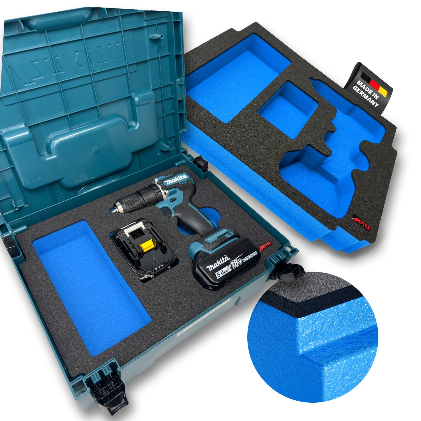 Schaumeinlage für den Makita Akku-Schlagbohrschrauber DHP 487 für MakPac Gr. 1-2