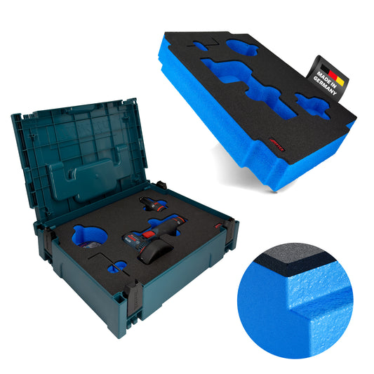 APTEX Bosch GWS 12V-76 Einlage für MakPac – Winkelschleifer Schaumeinlage - Made in Germany