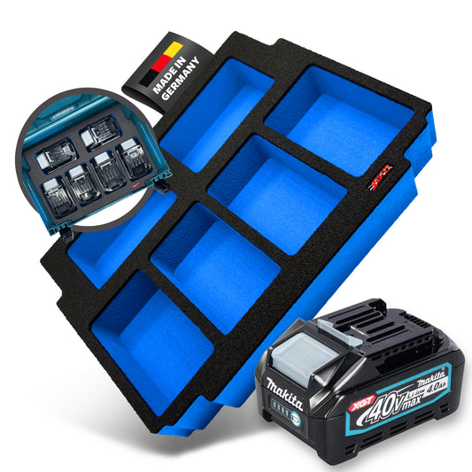 Schaumeinlage für 6x Makita Akkus 40V XGT 4.0Ah für MakPac Gr. 2-3