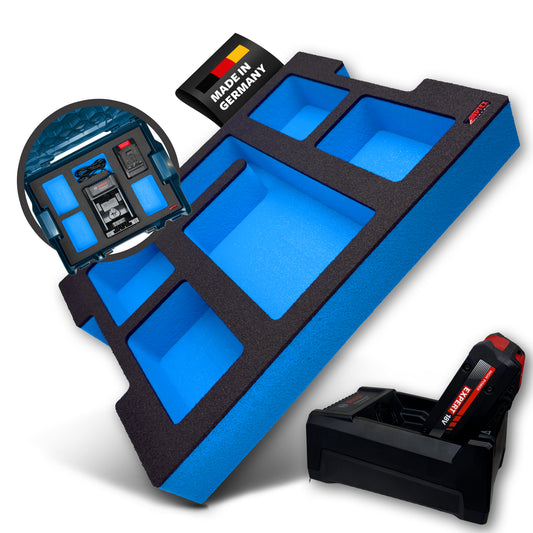 APTEX Bosch GAL 12V/18V-80 + Expert Akkus 18V Einlage für L-Boxx 136 – Akkus + Ladegerät Schaumeinlage – Made in Germany