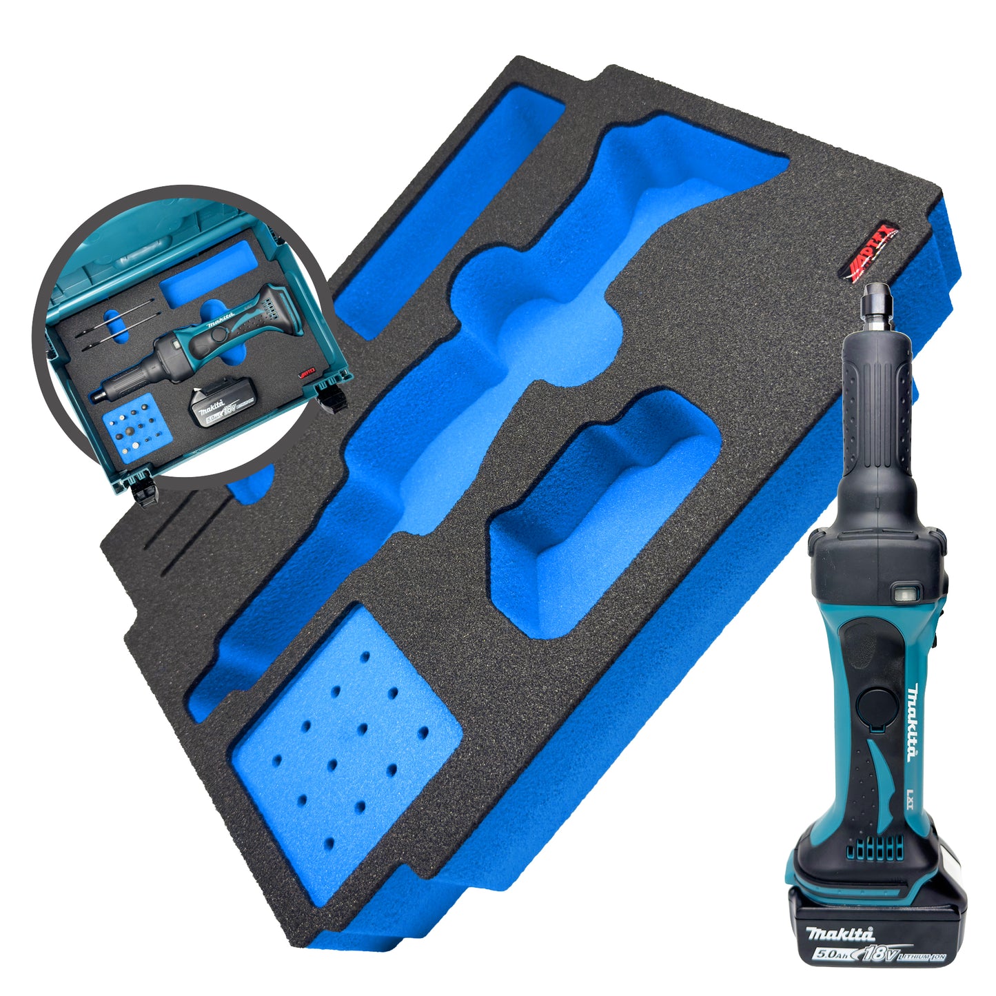 Schaumeinlage für den Makita Akku-Geradschleifer DGD800 für MakPac Gr. 2-3