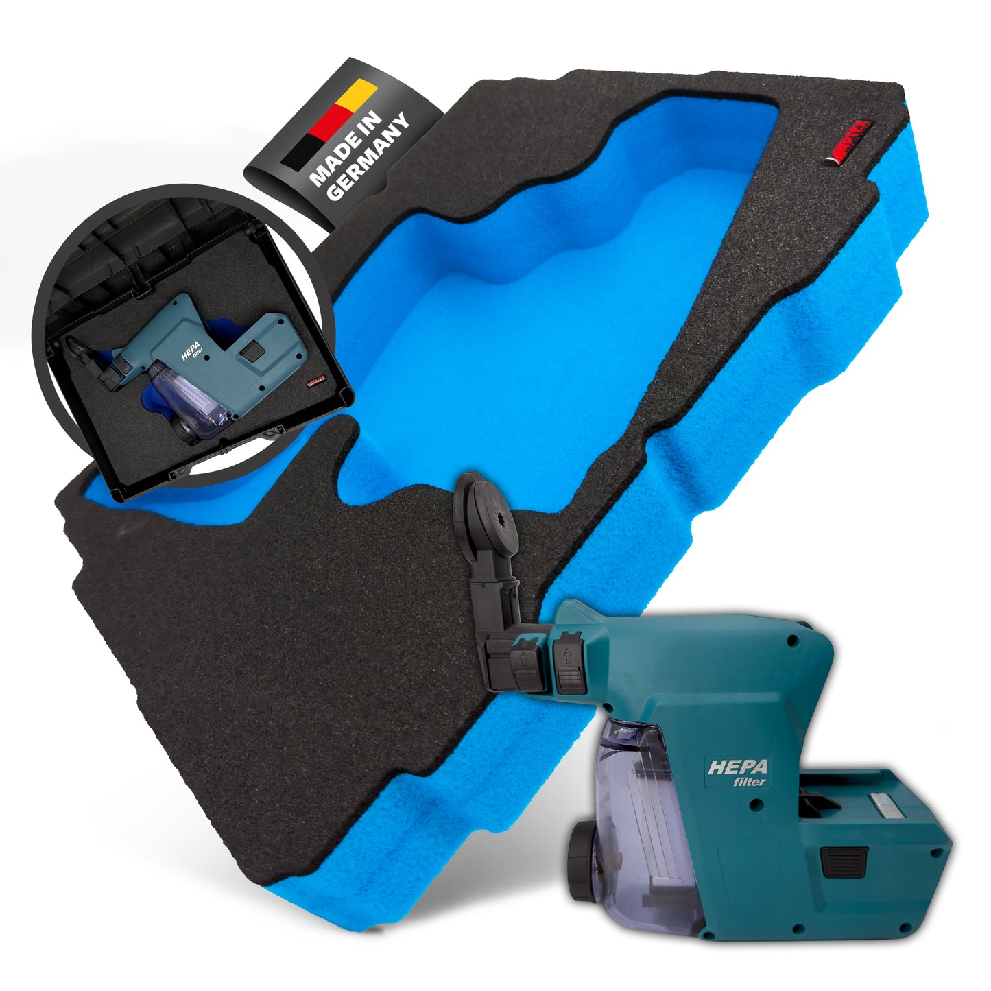 APTEX Makita DX 07 Einlage für Tanos Systainer T-Loc 2 – Staubabsaugung Schaumeinlage – Made in Germany