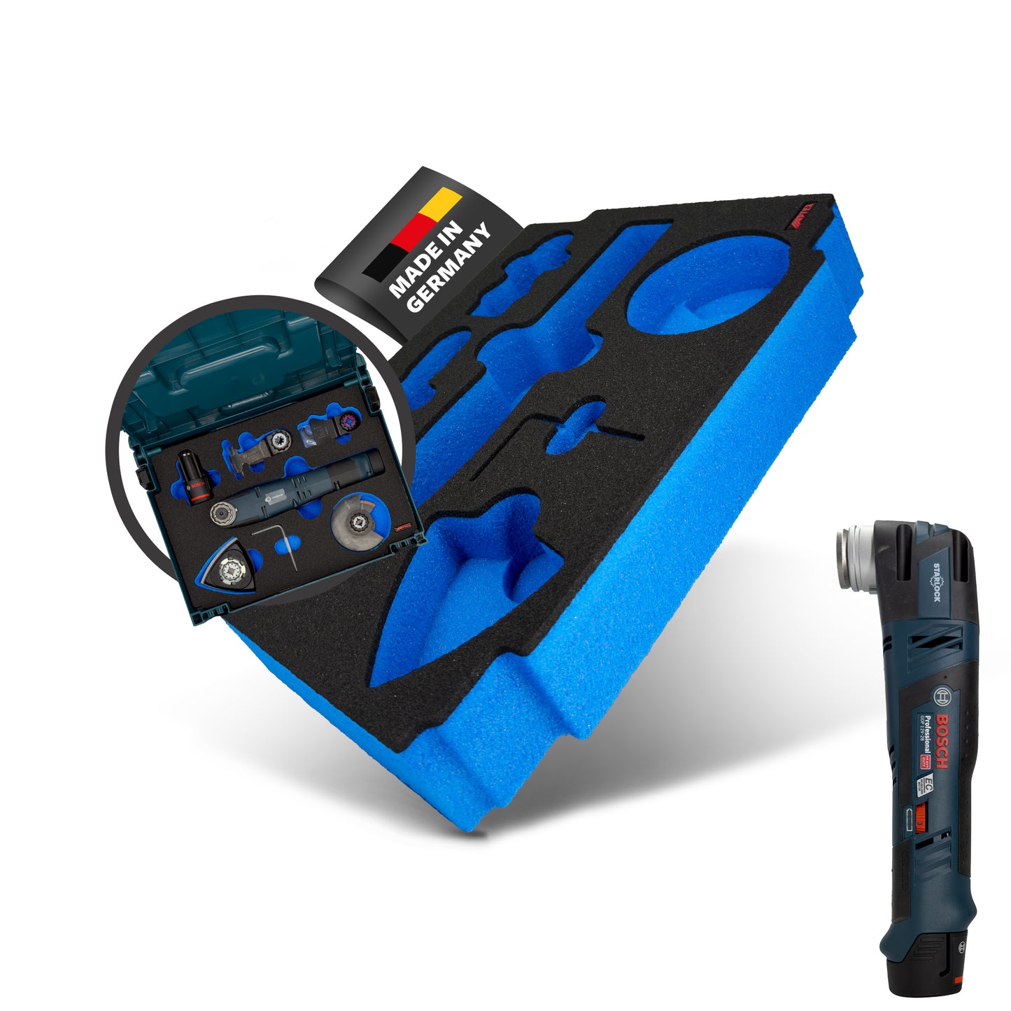 APTEX Bosch GOP 12V-28 Einlage für MakPac Gr. 2 – Multitool Schaumeinlage - Made in Germany