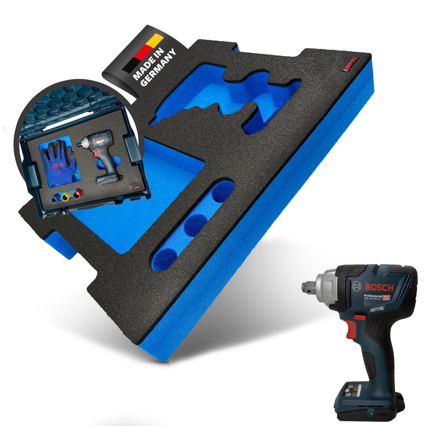 APTEX Bosch GDS 18V-330 HC Einlage für L-Boxx 136 – Schlagschrauber Schaumeinlage – Made in Germany