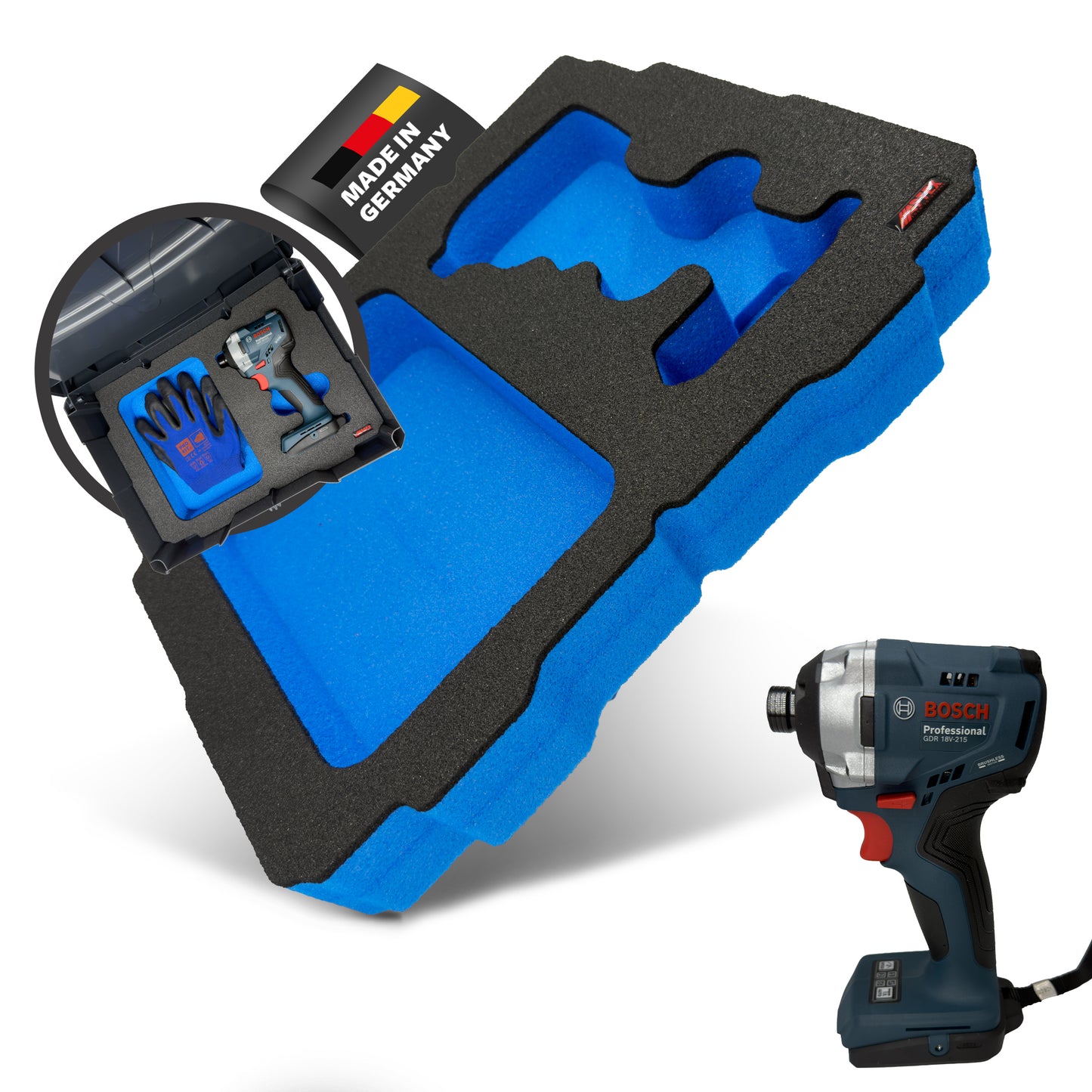 APTEX Bosch GDR 18V-215 Einlage für Tanos Systainer T-Loc – Schlagschrauber Schaumeinlage – Made in Germany