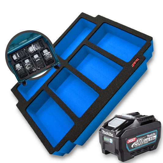 Schaumeinlage für 6x Makita Akkus 40V XGT 5.0Ah für MakPac Gr. 2-3
